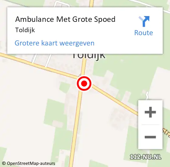 Locatie op kaart van de 112 melding: Ambulance Met Grote Spoed Naar Toldijk op 16 april 2022 07:56