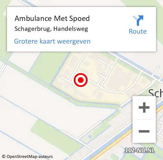 Locatie op kaart van de 112 melding: Ambulance Met Spoed Naar Schagerbrug, Handelsweg op 16 april 2022 08:41