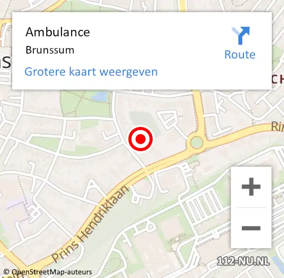 Locatie op kaart van de 112 melding: Ambulance Brunssum op 16 april 2022 09:13