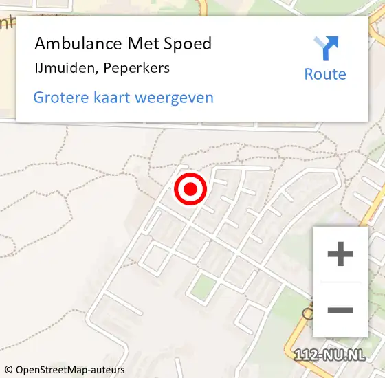 Locatie op kaart van de 112 melding: Ambulance Met Spoed Naar IJmuiden, Peperkers op 16 april 2022 09:29