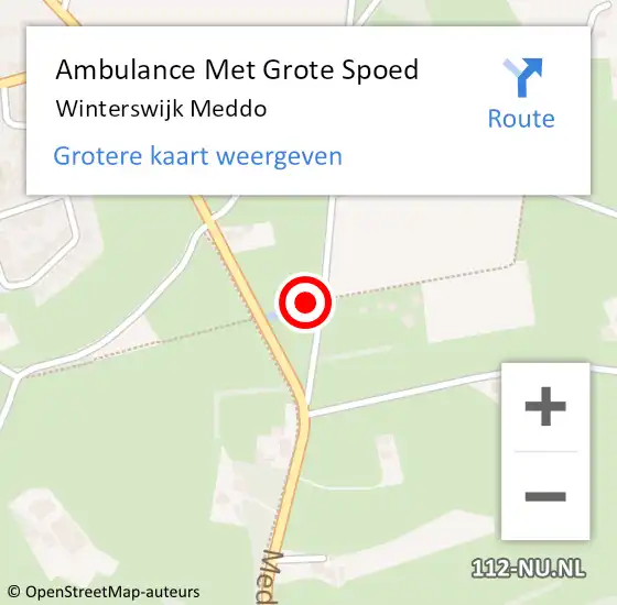 Locatie op kaart van de 112 melding: Ambulance Met Grote Spoed Naar Winterswijk Meddo op 16 april 2022 10:08