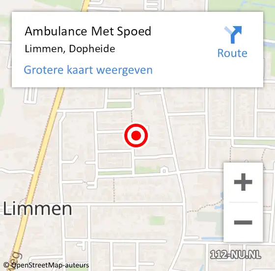 Locatie op kaart van de 112 melding: Ambulance Met Spoed Naar Limmen, Dopheide op 16 april 2022 10:23