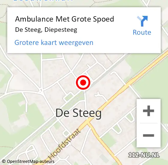 Locatie op kaart van de 112 melding: Ambulance Met Grote Spoed Naar De Steeg, Diepesteeg op 16 april 2022 11:24