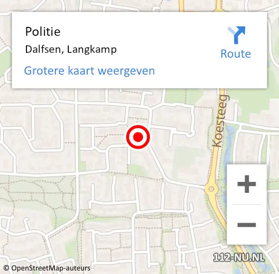 Locatie op kaart van de 112 melding: Politie Dalfsen, Langkamp op 16 april 2022 11:26