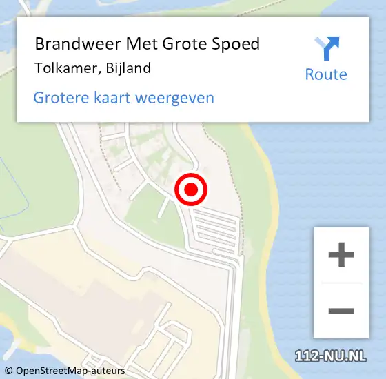 Locatie op kaart van de 112 melding: Brandweer Met Grote Spoed Naar Tolkamer, Bijland op 16 april 2022 11:40