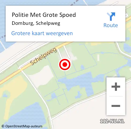 Locatie op kaart van de 112 melding: Politie Met Grote Spoed Naar Domburg, Schelpweg op 16 april 2022 11:53