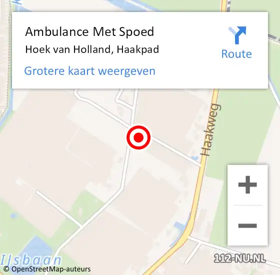 Locatie op kaart van de 112 melding: Ambulance Met Spoed Naar Hoek van Holland, Haakpad op 16 april 2022 12:01