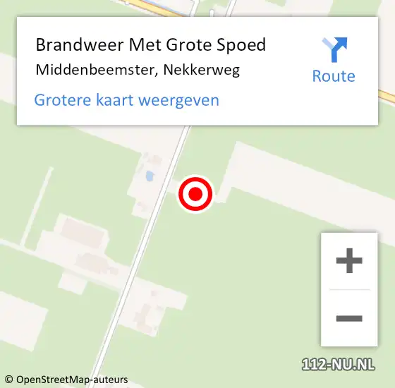 Locatie op kaart van de 112 melding: Brandweer Met Grote Spoed Naar Middenbeemster, Nekkerweg op 16 april 2022 12:05