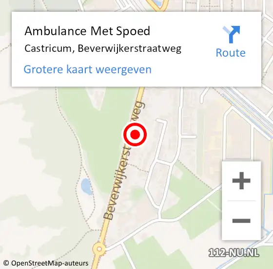 Locatie op kaart van de 112 melding: Ambulance Met Spoed Naar Castricum, Beverwijkerstraatweg op 16 april 2022 12:10