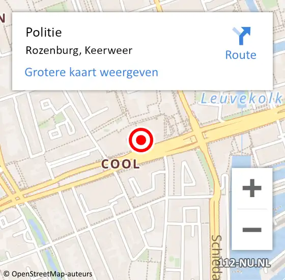 Locatie op kaart van de 112 melding: Politie Rozenburg, Keerweer op 16 april 2022 12:29