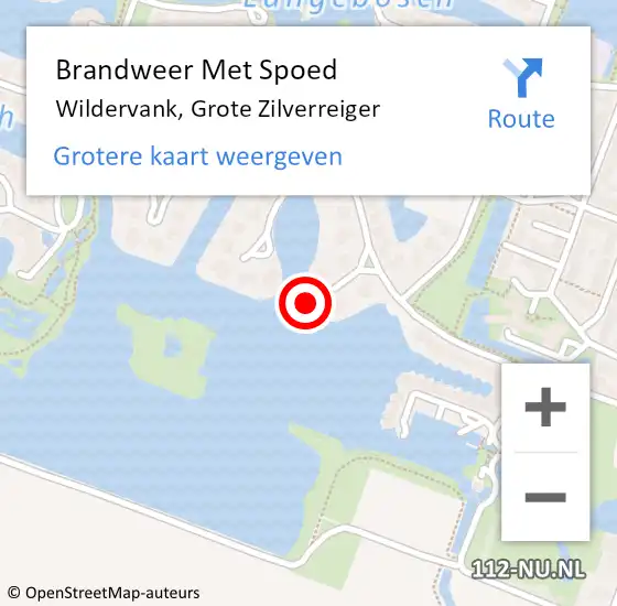 Locatie op kaart van de 112 melding: Brandweer Met Spoed Naar Wildervank, Grote Zilverreiger op 16 april 2022 13:49