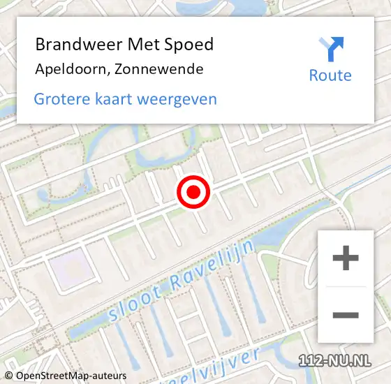 Locatie op kaart van de 112 melding: Brandweer Met Spoed Naar Apeldoorn, Zonnewende op 16 april 2022 13:49