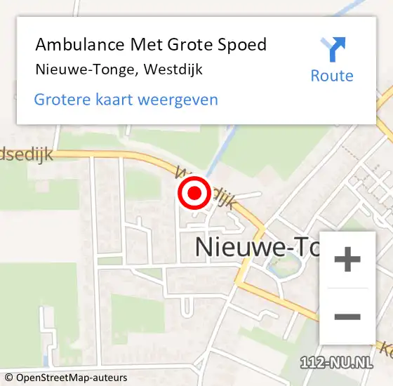 Locatie op kaart van de 112 melding: Ambulance Met Grote Spoed Naar Nieuwe-Tonge, Westdijk op 16 april 2022 13:56