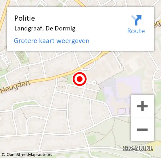 Locatie op kaart van de 112 melding: Politie Landgraaf, De Dormig op 16 april 2022 14:06