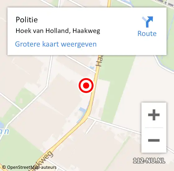 Locatie op kaart van de 112 melding: Politie Hoek van Holland, Haakweg op 16 april 2022 14:15