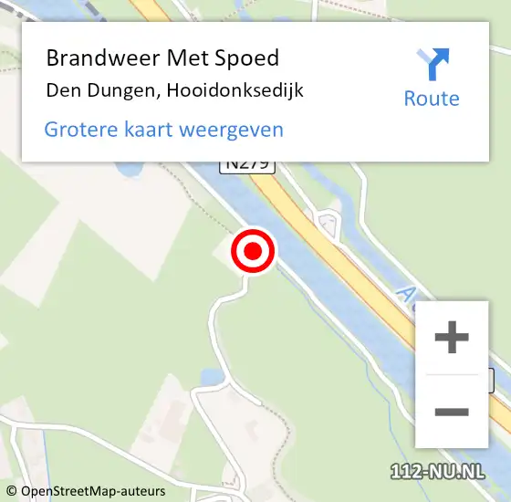 Locatie op kaart van de 112 melding: Brandweer Met Spoed Naar Den Dungen, Hooidonksedijk op 16 april 2022 14:29