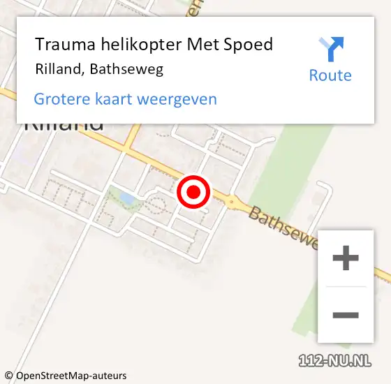 Locatie op kaart van de 112 melding: Trauma helikopter Met Spoed Naar Rilland, Bathseweg op 16 april 2022 15:27