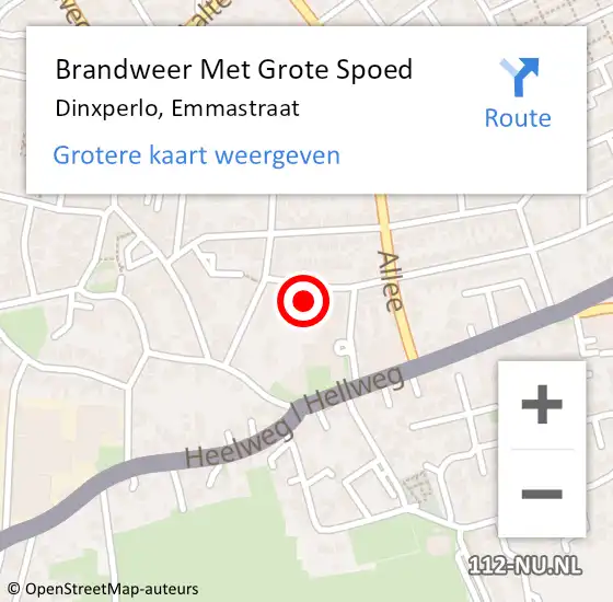 Locatie op kaart van de 112 melding: Brandweer Met Grote Spoed Naar Dinxperlo, Emmastraat op 14 juli 2014 16:28