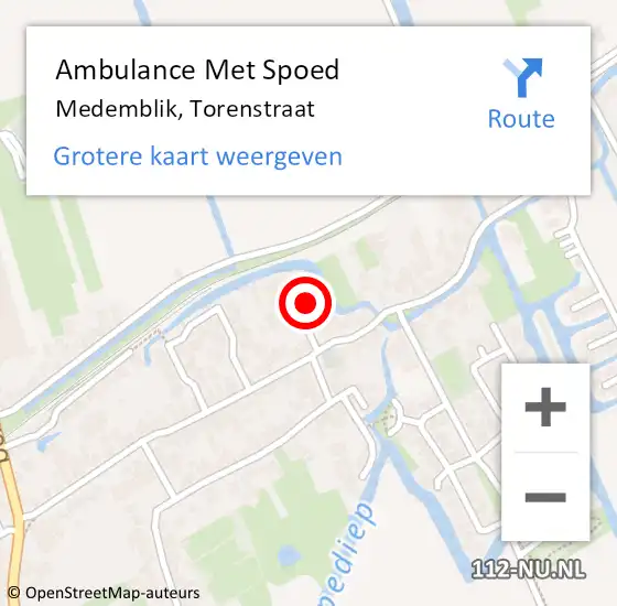 Locatie op kaart van de 112 melding: Ambulance Met Spoed Naar Medemblik, Torenstraat op 16 april 2022 16:07