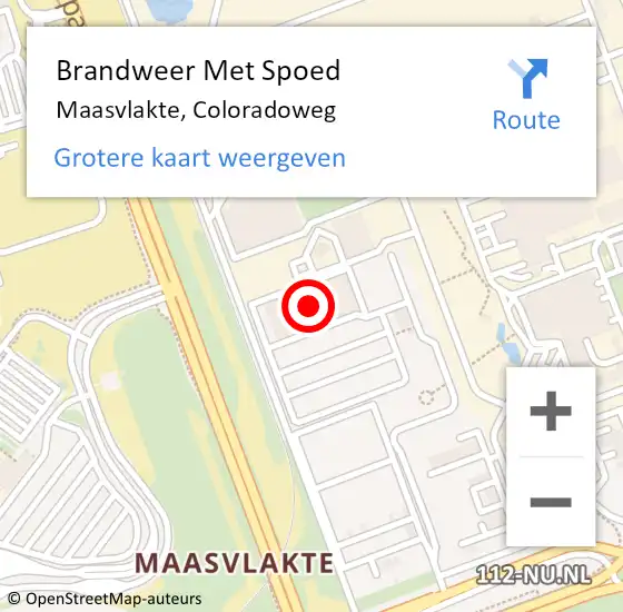 Locatie op kaart van de 112 melding: Brandweer Met Spoed Naar Maasvlakte, Coloradoweg op 16 april 2022 16:10