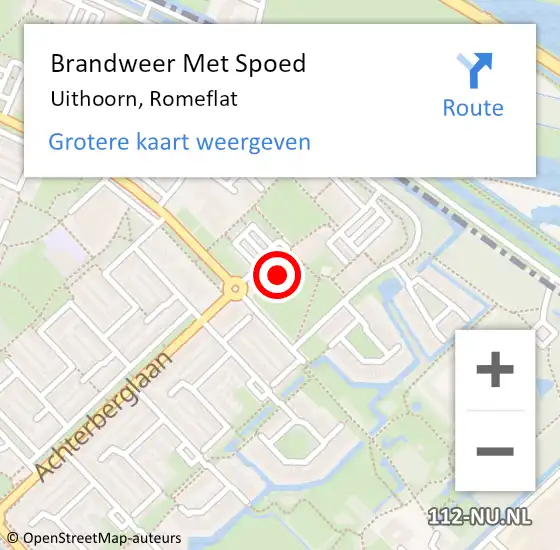 Locatie op kaart van de 112 melding: Brandweer Met Spoed Naar Uithoorn, Romeflat op 16 april 2022 16:15