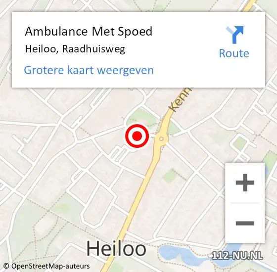 Locatie op kaart van de 112 melding: Ambulance Met Spoed Naar Heiloo, Raadhuisweg op 16 april 2022 16:57