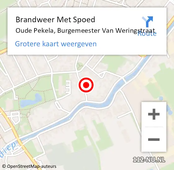 Locatie op kaart van de 112 melding: Brandweer Met Spoed Naar Oude Pekela, Burgemeester Van Weringstraat op 14 juli 2014 16:34