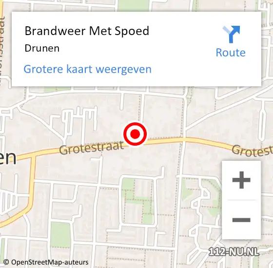 Locatie op kaart van de 112 melding: Brandweer Met Spoed Naar Drunen op 16 april 2022 17:43