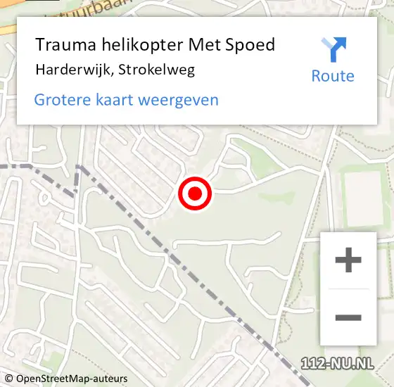 Locatie op kaart van de 112 melding: Trauma helikopter Met Spoed Naar Harderwijk, Strokelweg op 16 april 2022 17:46