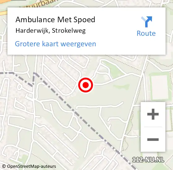 Locatie op kaart van de 112 melding: Ambulance Met Spoed Naar Harderwijk, Strokelweg op 16 april 2022 17:51