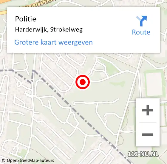 Locatie op kaart van de 112 melding: Politie Harderwijk, Strokelweg op 16 april 2022 18:08