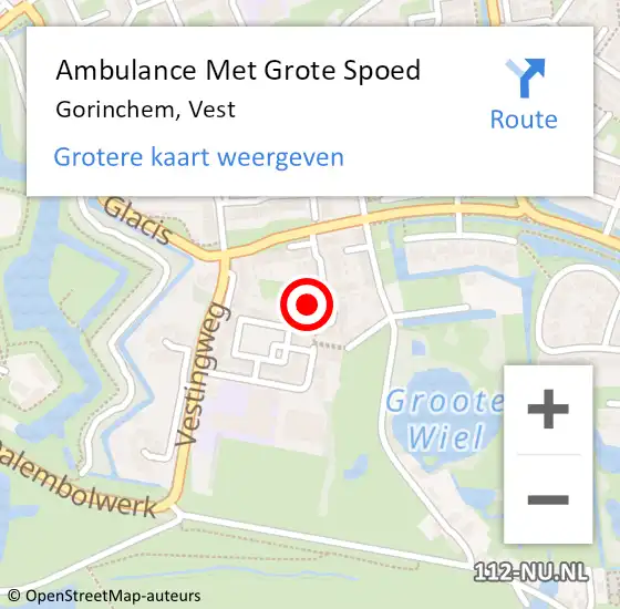 Locatie op kaart van de 112 melding: Ambulance Met Grote Spoed Naar Gorinchem, Vest op 16 april 2022 18:35