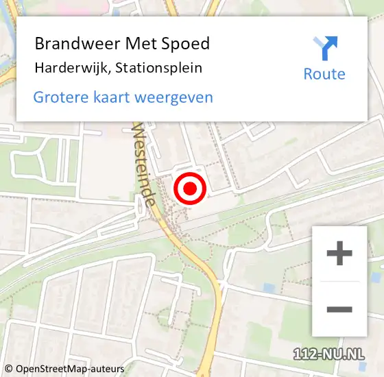 Locatie op kaart van de 112 melding: Brandweer Met Spoed Naar Harderwijk, Stationsplein op 16 april 2022 19:24