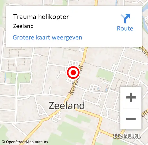 Locatie op kaart van de 112 melding: Trauma helikopter Zeeland op 16 april 2022 19:39