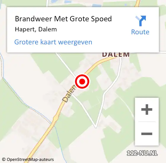 Locatie op kaart van de 112 melding: Brandweer Met Grote Spoed Naar Hapert, Dalem op 16 april 2022 19:53