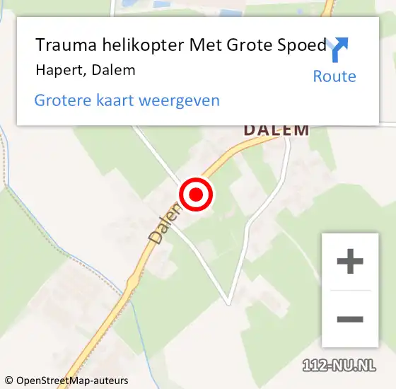Locatie op kaart van de 112 melding: Trauma helikopter Met Grote Spoed Naar Hapert, Dalem op 16 april 2022 19:54