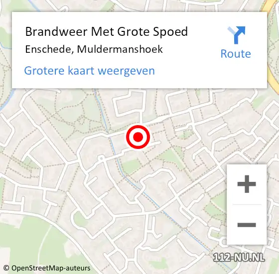 Locatie op kaart van de 112 melding: Brandweer Met Grote Spoed Naar Enschede, Muldermanshoek op 14 juli 2014 16:47