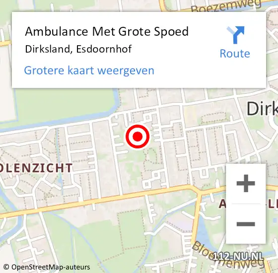 Locatie op kaart van de 112 melding: Ambulance Met Grote Spoed Naar Dirksland, Esdoornhof op 16 april 2022 20:16