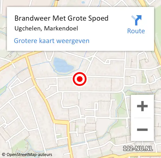 Locatie op kaart van de 112 melding: Brandweer Met Grote Spoed Naar Ugchelen, Markendoel op 16 april 2022 20:17