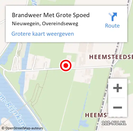 Locatie op kaart van de 112 melding: Brandweer Met Grote Spoed Naar Nieuwegein, Overeindseweg op 16 april 2022 20:47