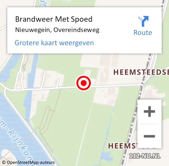 Locatie op kaart van de 112 melding: Brandweer Met Spoed Naar Nieuwegein, Overeindseweg op 16 april 2022 20:54