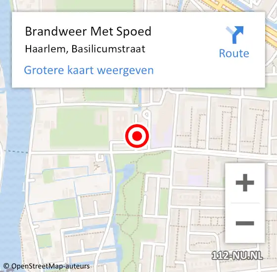 Locatie op kaart van de 112 melding: Brandweer Met Spoed Naar Haarlem, Basilicumstraat op 16 april 2022 21:10