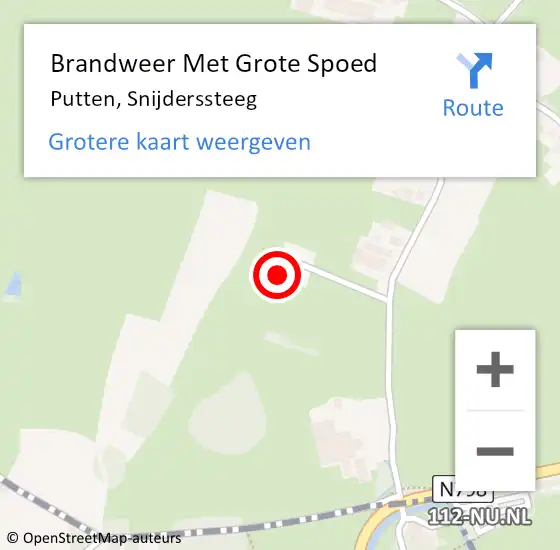 Locatie op kaart van de 112 melding: Brandweer Met Grote Spoed Naar Putten, Snijderssteeg op 16 april 2022 22:45