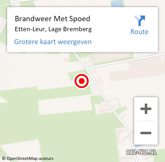 Locatie op kaart van de 112 melding: Brandweer Met Spoed Naar Etten-Leur, Lage Bremberg op 16 april 2022 23:05