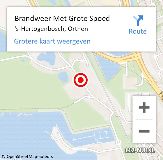 Locatie op kaart van de 112 melding: Brandweer Met Grote Spoed Naar 's-Hertogenbosch, Orthen op 16 april 2022 23:33