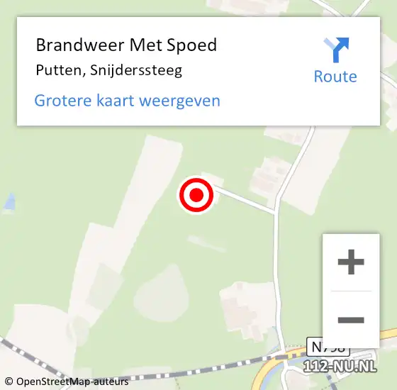 Locatie op kaart van de 112 melding: Brandweer Met Spoed Naar Putten, Snijderssteeg op 16 april 2022 23:44