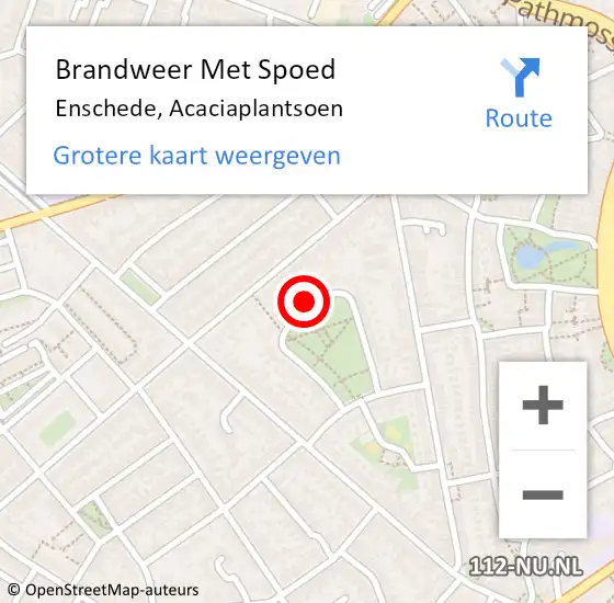 Locatie op kaart van de 112 melding: Brandweer Met Spoed Naar Enschede, Acaciaplantsoen op 16 april 2022 23:49