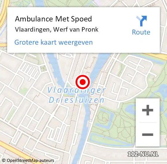 Locatie op kaart van de 112 melding: Ambulance Met Spoed Naar Vlaardingen, Werf van Pronk op 16 april 2022 23:49