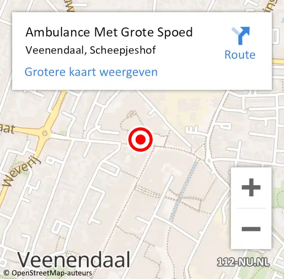 Locatie op kaart van de 112 melding: Ambulance Met Grote Spoed Naar Veenendaal, Scheepjeshof op 17 april 2022 02:11