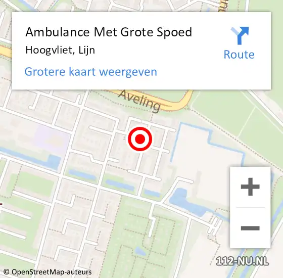 Locatie op kaart van de 112 melding: Ambulance Met Grote Spoed Naar Hoogvliet, Lijn op 17 april 2022 04:08